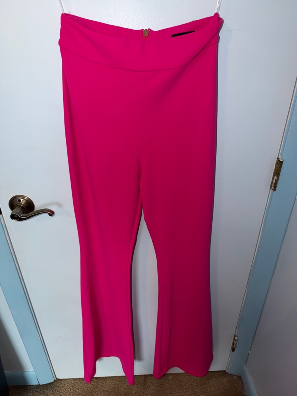 Nookie Bright Pink Flared High-Rise Pants - Picture 5 of 5